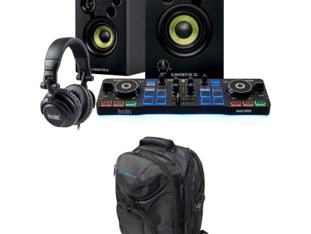 Hercules DJ Starter Kit w DJ Controller+Monitors+Headphones+Software+Backpack Cheap