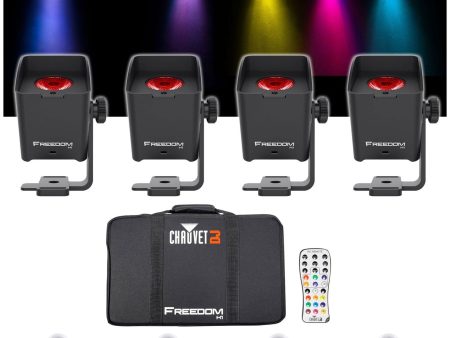 Chauvet DJ Freedom H1 X4 Wireless Wash Lights+Bag+Charger+Remote+Ceiling Clamps Discount