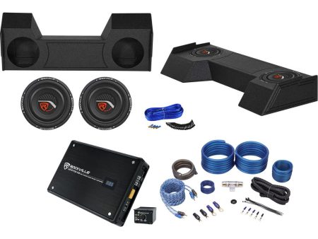 (2) 12  Subwoofers+Amplifier+Bedlined Sub Box+For 2019-2020 Dodge Ram Crew Cab Discount