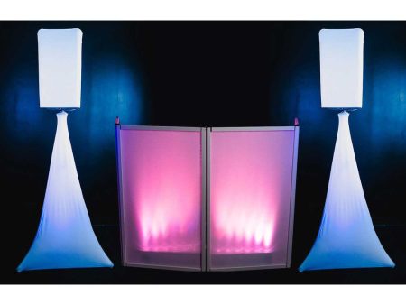 (2) Rockville White 12  PA DJ Speaker Covers+Scrims+Stands+Lights+Event Facade Discount