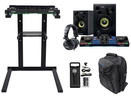 Hercules DJ Starter Kit w DJ Controller+Stand+Monitors+Headphones+Backpack+Mic Discount